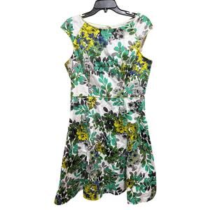 London Style Floral Dress Womens 14 Green Blue White Garden Party Y2K Fairy